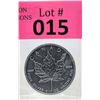 Image 1 : 1 Oz .9999 Fine Silver 2012 Canada Maple Leaf Coin