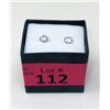 Image 2 : New 14 KT White Gold Cubic Zirconia Stud Earrings