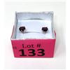 Image 2 : New Sterling Silver Garnet Stud Earrings