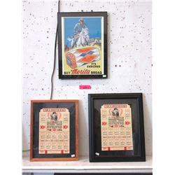 3 Framed 1950's Advertisements