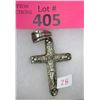 Image 1 : Estate - Large Sterling Silver & Crystal Crucifix