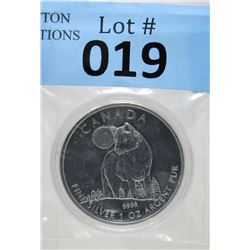 1 Oz .9999 Fine Silver 2011 Grey Wolf Coin