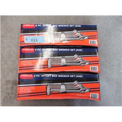 3 New 6 Piece Offset Box Wrench Sets