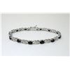 Image 1 : 7.8 CT Blue Sapphire & Diamond Tennis Bracelet