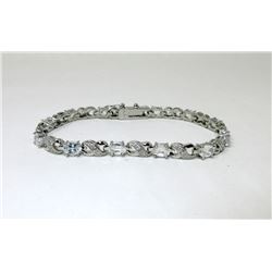 6.84 CT White Topaz & Diamond Tennis Bracelet