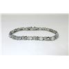 Image 1 : 6.84 CT White Topaz & Diamond Tennis Bracelet