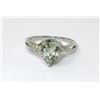 Image 1 : Green Amethyst & Diamond Solitaire Ring