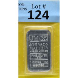 1 Oz. Johnson Matthey .999 Fine Silver Bar