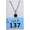 Image 1 : Blue Sapphire Sterling Silver Pendant