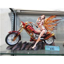 Fairy on Motorcycle Resin Statue