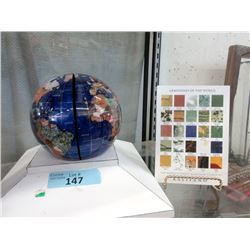 New Genuine Gemstone Globe Bookends