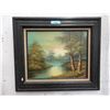 Image 1 : Vintage Oil On Canvas Greenwood Painting