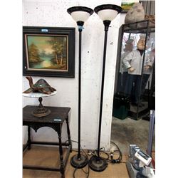 Pair of Torchiere Floor Lamps - 6 Feet Tall