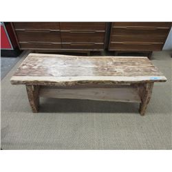 Handcrafted Live Edge Pine Coffee Table/Bench