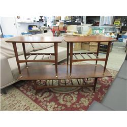 Matching Mid Century 3 Piece Coffee Table Set