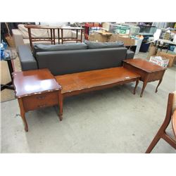 Matching 3 Piece Wood Coffee Table Set