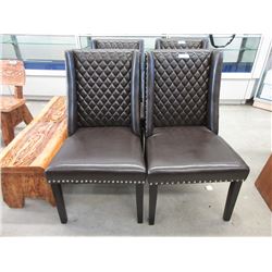 2 New Brown Side Chairs with Nail Head Detail