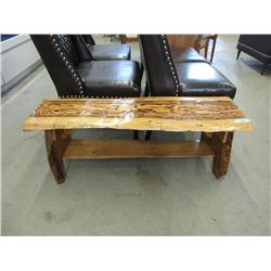 Handcrafted Live Edge Pine Coffee Table/Bench