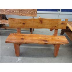 Handcrafted Live Edge Pine Garden Bench