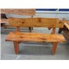 Image 1 : Handcrafted Live Edge Pine Garden Bench