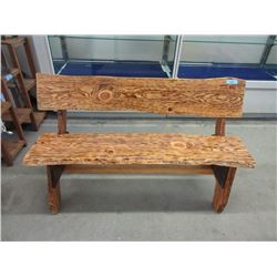 Handcrafted Live Edge Pine Garden Bench