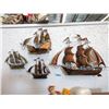 Image 1 : 4 Vintage Metal Wall Art Ships