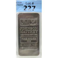 10 Oz Johnson Matthey .999 Silver Bar