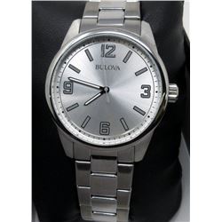 New in Box Mans Bulova Silver-Tone Dress Watch