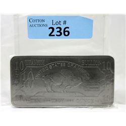 10 Oz Buffalo Motif .999 Fine Titanium Bar