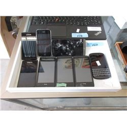 1 BlackBerry and 7 Assorted Cell Phones