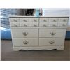 Image 1 : White Wood 6 Drawer Dresser - 16" x 47" x 30" Tall