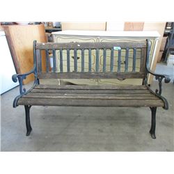 50" Sturdy Garden Bench with Cast Metal Frame