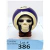 Image 1 : #12 Billiard Ball with Carved Skull on Stand