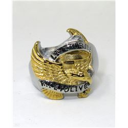 New Gold and Silver Tone Men's Biker Ring