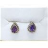 Image 1 : New Amethyst & Diamond Stud Earrings