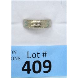 Estate - 10KT White Gold Band Ring - Size 10