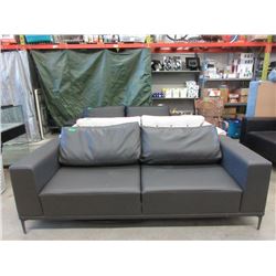 New Dark Grey Leather Sofa by SofaLab