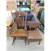 Image 1 : Vintage Side Chair & Large Wood Rocking Chair