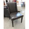 Image 1 : 1 New Brown Side Chair with Nail Head Detail