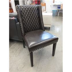 1 New Brown Side Chair with Nail Head Detail