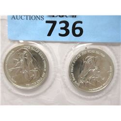 Two 1/2 Oz. .999 Fine Silver Pan American Rounds