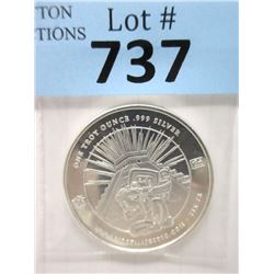 1 Oz. .999 Fine Silver  Mayan Design  Round