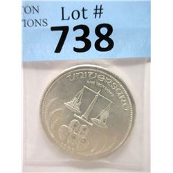 1972 1 Oz. .999 Fine Silver "Universaro" Round