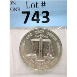 1 Oz. .999 Fine Silver "Justice Scales" Round