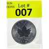 Image 1 : 1 Oz .9999 Fine Silver 2014 Canada Maple Leaf Coin