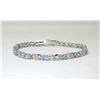 Image 1 : Baby Blue Topaz & Diamond Tennis Bracelet