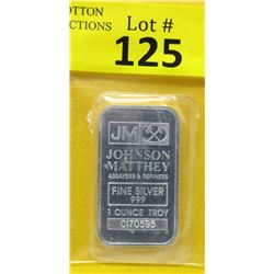 1 Oz. Johnson Matthey .999 Fine Silver Bar