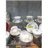 Image 3 : Shelf Lot of Teacups, Crystal Decanters & More