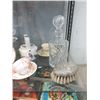 Image 5 : Shelf Lot of Teacups, Crystal Decanters & More