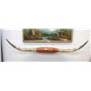 Image 1 : 6 Foot Wide Long Horns  - Resin & Leather